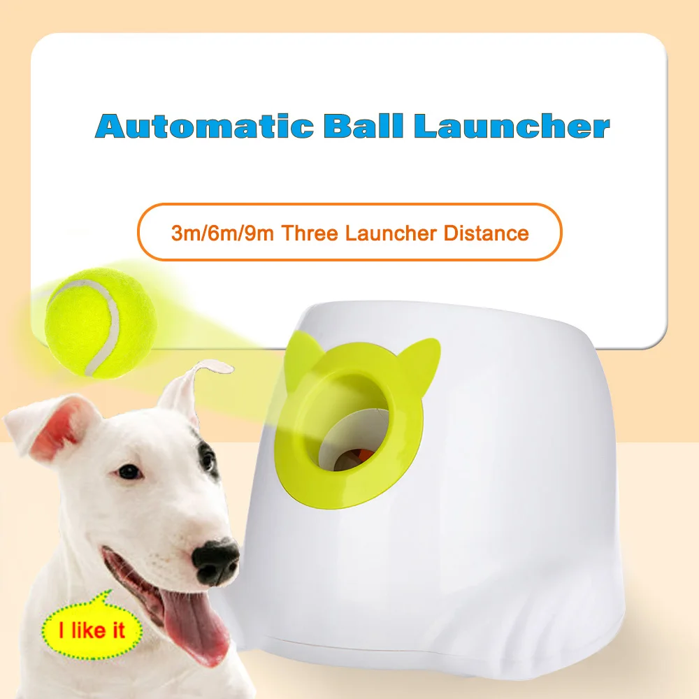 

Pet Puzzle Interaction Toys Automatic Ball Launcher For Dogs 2 In 1 Indoor Outdoor 3m/6m/9m Throwing Ball Machine With 3 Balls