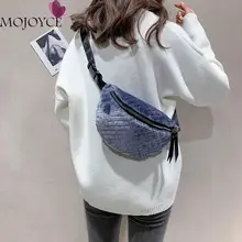 Women Plush Chest Bag Female Solid Color Fanny Waist Belt Pack Fashion Casual Shoulder Crossbody Bag