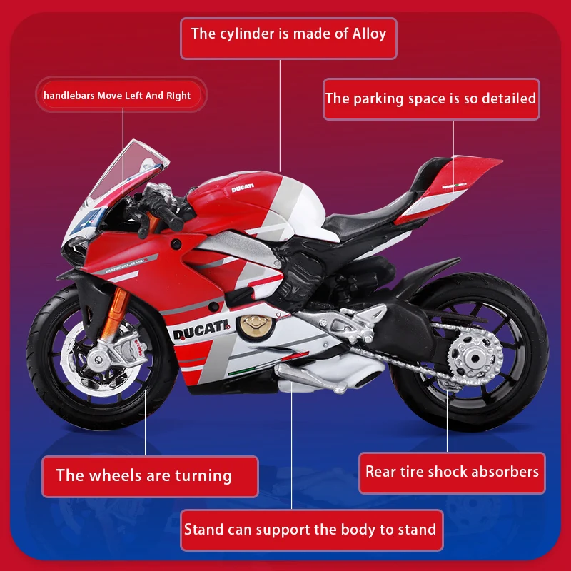 Maisto 1:18 Ducati Panigle V4 S Diavel Kawasaki Ninja H2 R  Motorcycle Model Toys  Collectible Hobbies