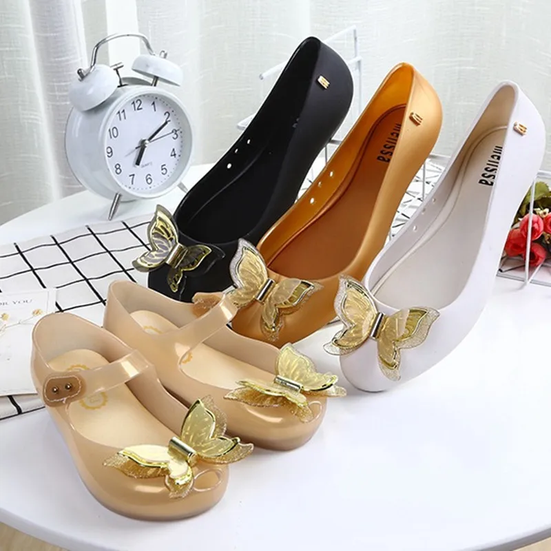 20021 новая модная обувь на толстой подошве Прозрачная для женщин Melissa 3D Туфли с