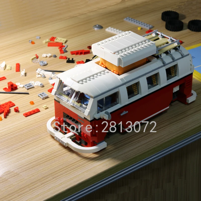 21001 Creator 10220 T1 Camper RV туристическая машина 1354 шт. уличный вид модели блоки кирпичи игрушки Совместимые 10220 10252 10242