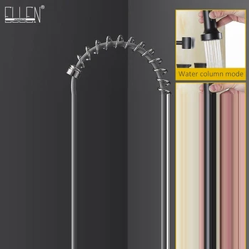

Pull Out Kitchen Faucet Hot Cold Water Mixer Crane Black Kitchen Sink Faucets Mixer Taps Spring Style ELM55