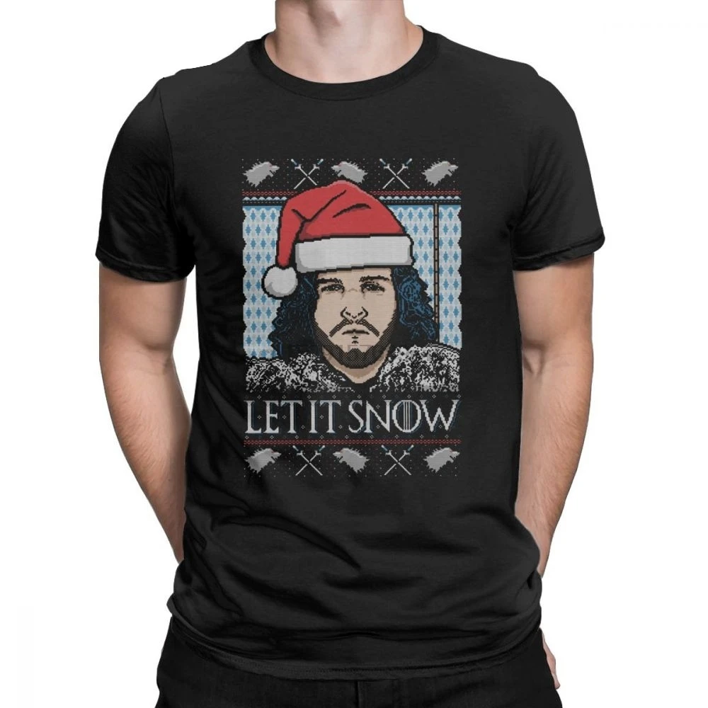 Игра престолов Let It Snow мужские футболки Новинка для праздника хлопковая футболка