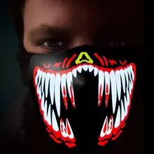 Горячая светодиодный светящаяся маска для лица Вечерние Маски светильник для танцев Хэллоуин косплей