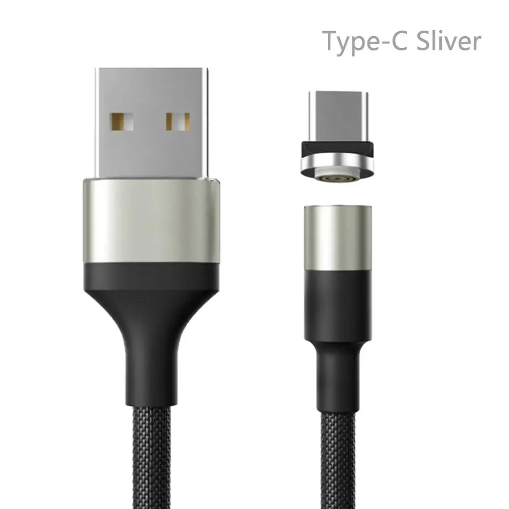 Магнитный USB кабель для Micro USB/type C 3A Быстрый зарядный кабель для передачи данных для мобильного телефона QC3.0 для huawei Xiaomi Магнит USB type-c - Цвет: Type-c Sliver