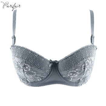 

PariFairy Lace Bra Half Cup Demi Cotton Lined Comfortable Plunge Underwire Push Up Bh Sexy Women Underwear Plus Size 36C 38C 40C