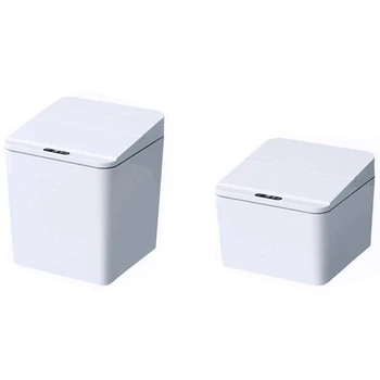 

Mini Automatic Trash Can for Car Desktop Kitchen Small Pressless Garbage Can with Lid Fast Response Sensor