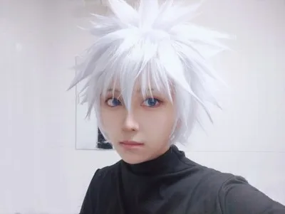 HUNTERXHUNTER Killuar Косплей парики высокотемпературное волокно синтетические волосы белые короткие волосы+ Сеть волос