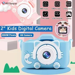 Mini caméra HD pour enfants, écran HD de 2 pouces, enregistreur vidéo numérique, prise de vue chronométrée, sport, double caméra, 32 go 