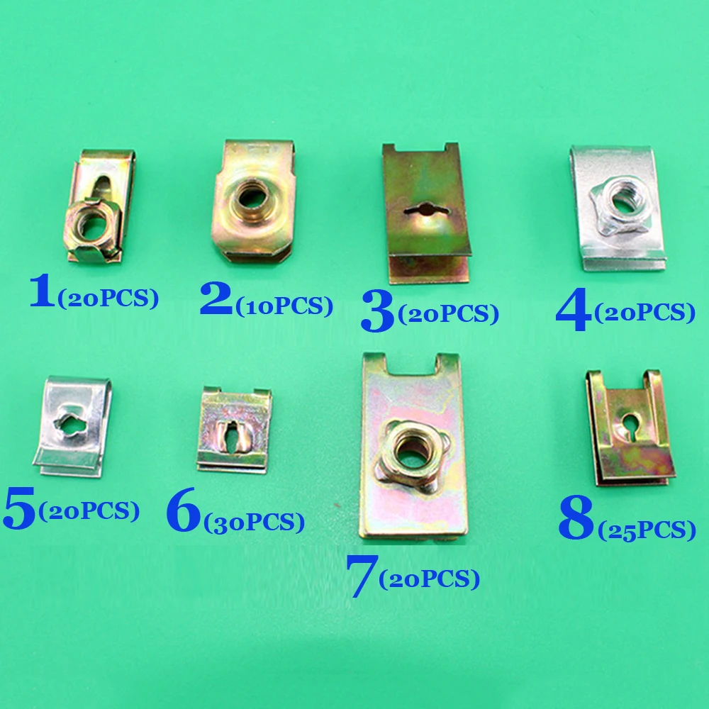 165 шт./пакет u-образная прокладка дверь автомобиля пенал крепеж фиксированные винтовые зажимы u-гайки