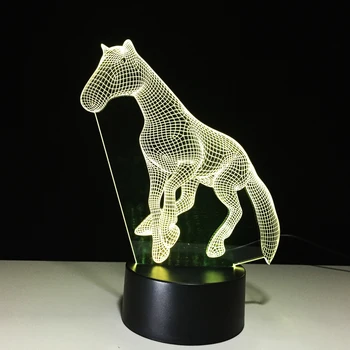 

Horse 3D LED RGB Night Light 7 Color Change Desk Light Action Figures 2868Kids Home Christmas Toys