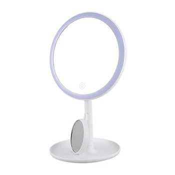 

Press Table Lamp Led Mirror With Light Circular Makeup Mirror Round Shape Rotating Cosmetic Mirror Stand nifier Dressing Mirr