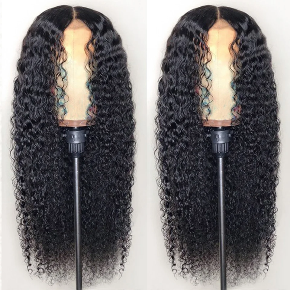 

Aircabin Kinky Curly 30 Inch HD T Part Lace Wigs Glueless Brazilian Natural Color Remy Human Hair Lace Wigs For Black Women