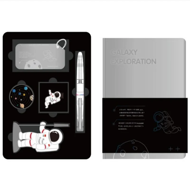 Galaxy Explorer Канцелярский набор блокнот дневник планировщик DIYgift багажная бирка+ ручка+ васи лента+ Закладка-магнит+ блокнот+ посадочный талон