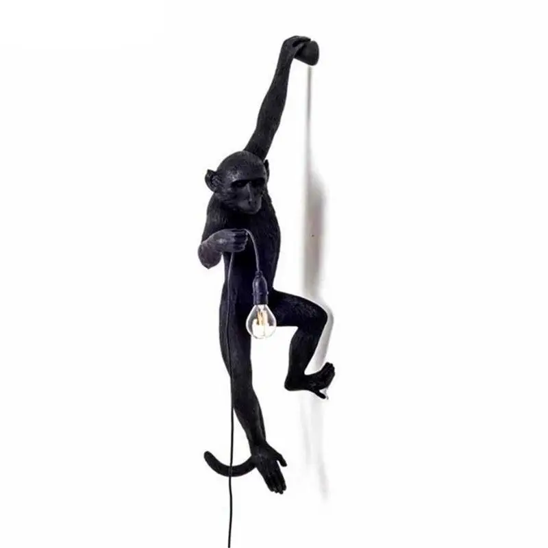 Nordic Resin Monkey Lamp LED wall lamp E27 Hemp Rope Loft LED wall lamp Lights bedroom Modern indoor decoration lights lighting