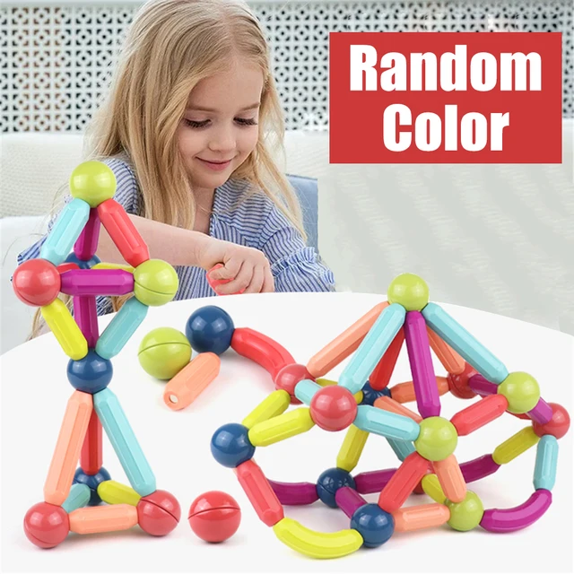 25-64Pcs Big Size Magnetic Stick Building Blocks game magnets children Set Montessori Educational Toys For Children Boy Girl 3