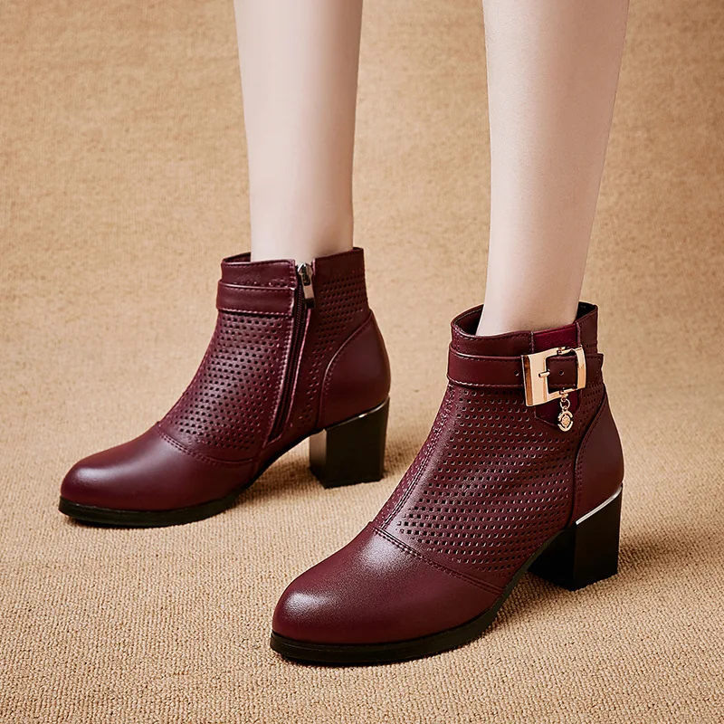 

Spring New Style Business Martin Boots Semi-high Heeled Large Size Single Boots Women's Chunky-Heel WOMEN'S Cool Boots 2019 Holl
