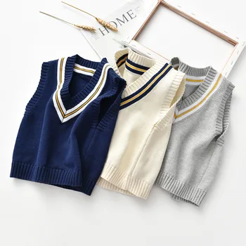 

Rlyaeiz Child Knit Vest Boys Sweaters and Tops Spring Autumn Children's Waistcoats Toddler Knitwear Baby Girls Pullovers
