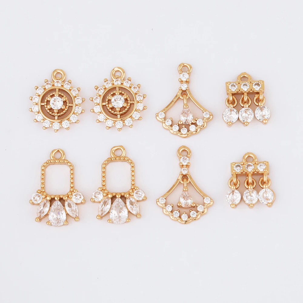 

WHSOK 30Pcs Jewelry Accessories/CZ Charms/Earrings Pendant/Hand Made/Leaf Shape/Jewelry Findings & Components/DIY Making