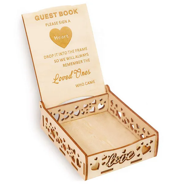 DIY натуральная свадебная открытка коробка деревянные украшения коробка для хранения великолепное свадебное украшение принадлежности для вечерние склад для принадлежностей - Цвет: B