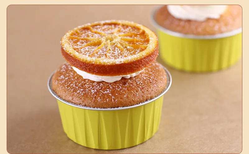 50pcs 125ml round cake baking mold aluminum foil baking bowl pudding mousse tin paper cup party birthday wedding favor decor cup