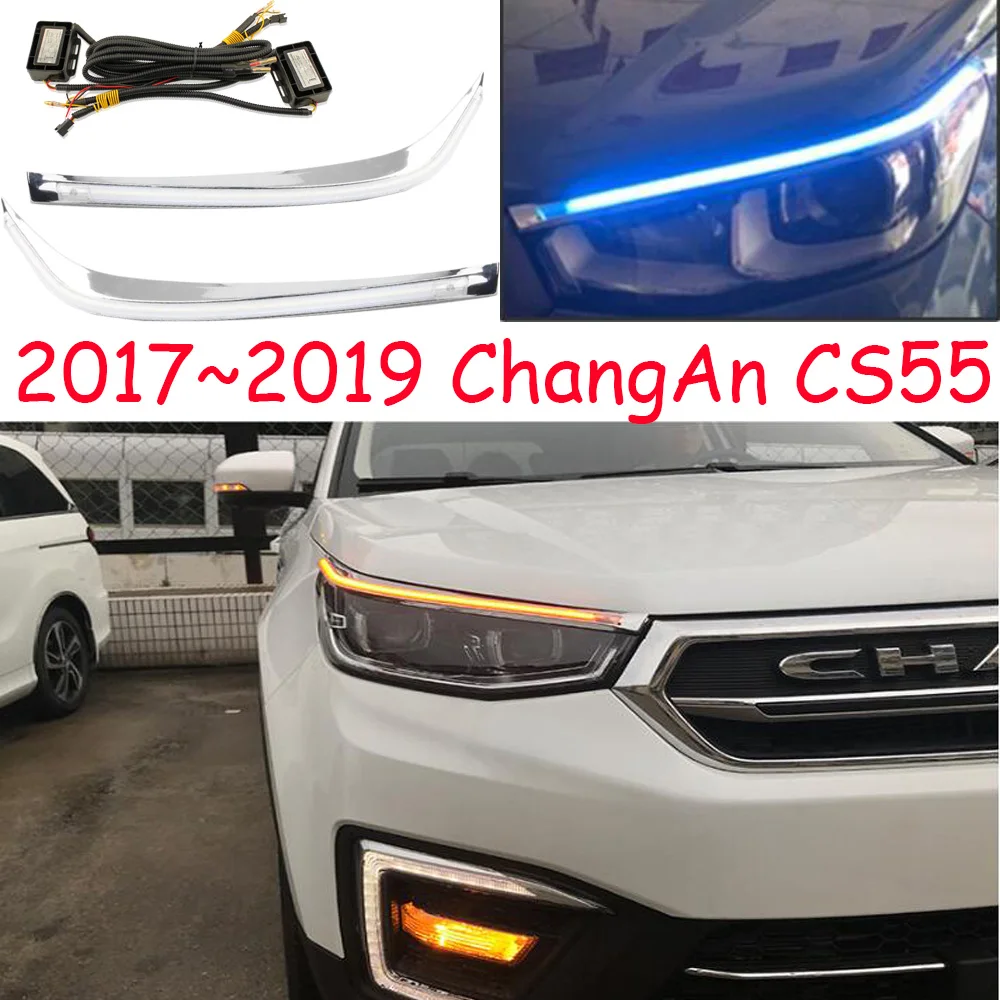 1 Набор, автомобильный бампер противотуманные фары для ChangAn CS55 Дневной светильник автомобильные аксессуары Chang светодиодный задний светильник changan cs55 хвост светильник стоп-сигнал