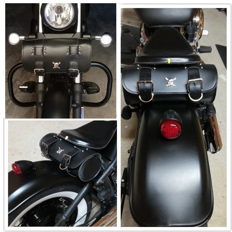 Forbestest Motorrad-Gabel Tasche Lenker Leder-Werkzeugtasche Rollentubusl/änge Taschen f/ür Yamaha Kawasaki