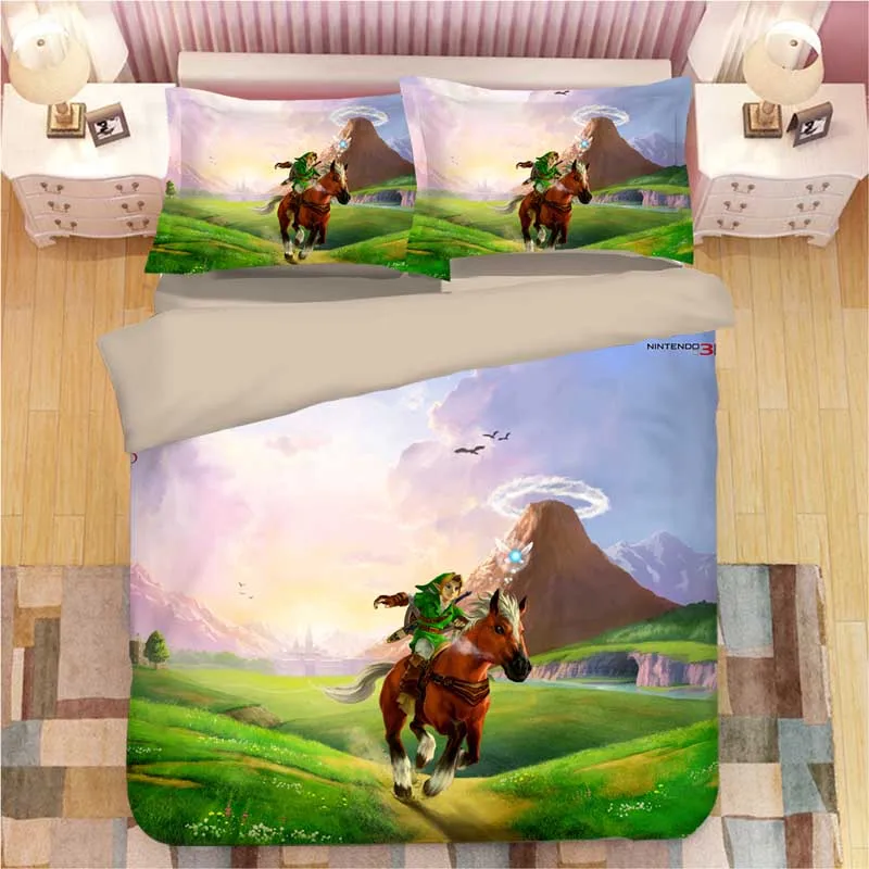 7 С игрой "Legend of Zelda" постельное белье Мультяшные игры пододеяльники наволочки одеяла комплекты постельного белья льняное постельное белье Комплект постельного белья - Цвет: 7