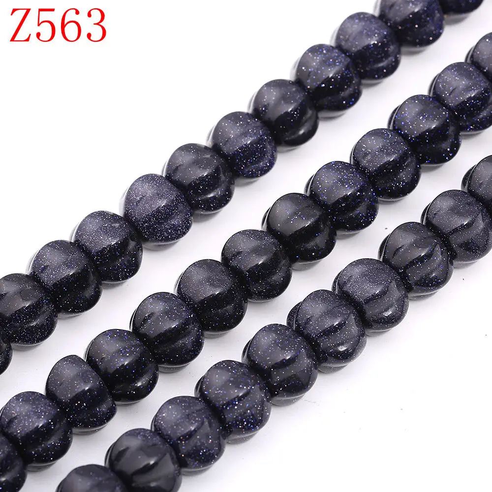 Blue sandstone Круглые агатовые бусины 8 мм* 12 мм хрустальные бусины оникс Ляпис лазурит Аметист халцедон яшма для ожерелья Аксессуары для рук - Цвет: Blue sandstone