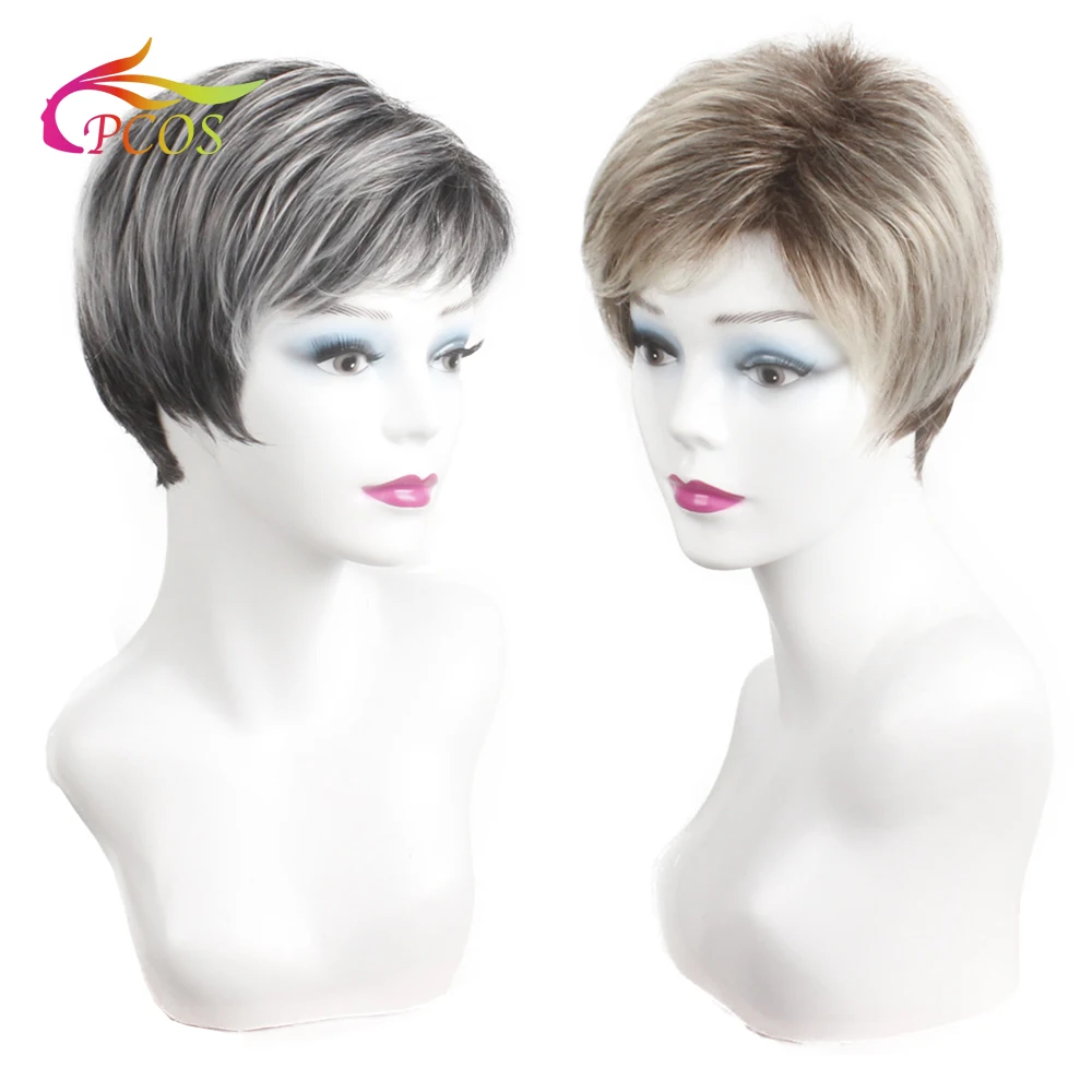 

Short Layer Curly Hair Fluffy Bangs Heat-resistant Wigs for Black Women Two-color Choice Synthetic Wigs