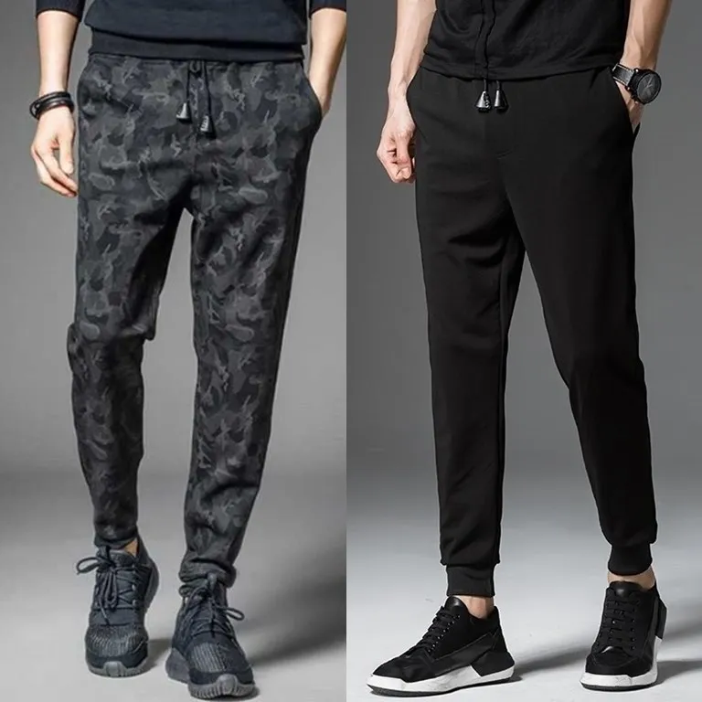 

2018 New Style MEN'S Casual Pants Spring Summer with Drawstring Waist Hugging Trousers Men's Korean-style Teenager Camouflage At