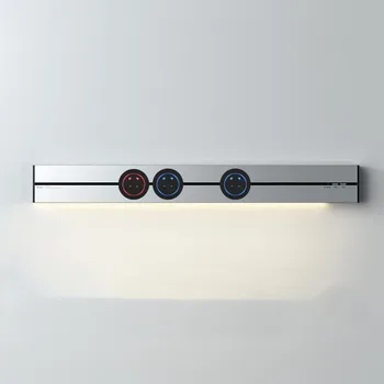 

Wall Mounted Power Track 500mm with 2.4A USB*2 Led Strip Light Electrical Orbital Sockets 3 Adapters Flexible Outlet Silver Q