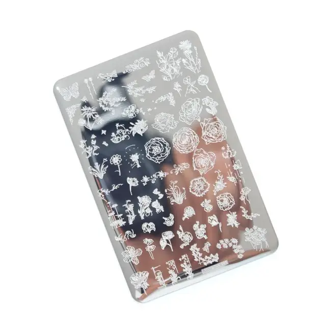 1PC**9.5X14.5cm Nail Art Stamping Plate 304 Stainless Steel Templates  Plates Image--Unique Design/Lace design nail Stamp Plate 55