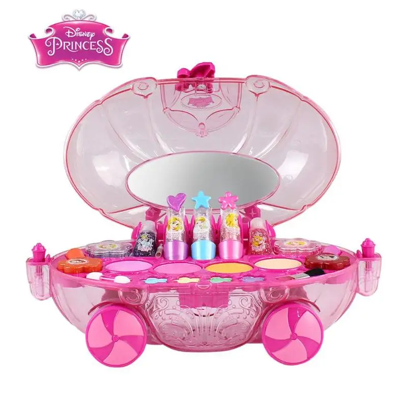 Дисней Принцесса Косметика игрушка девушки Ролевые игры Красота Макияж автомобиль Косметика набор игрушки для детей девочек день рождения подарок на Рождество