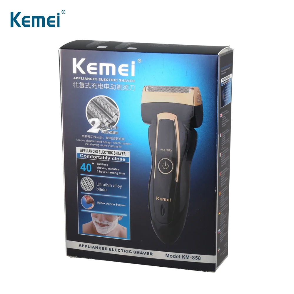 KEMEI мужской перезаряжаемый электробритва, водонепроницаемый триммер для бороды, мужской станок для бритья, электрический триммер, бритва для ухода за лицом