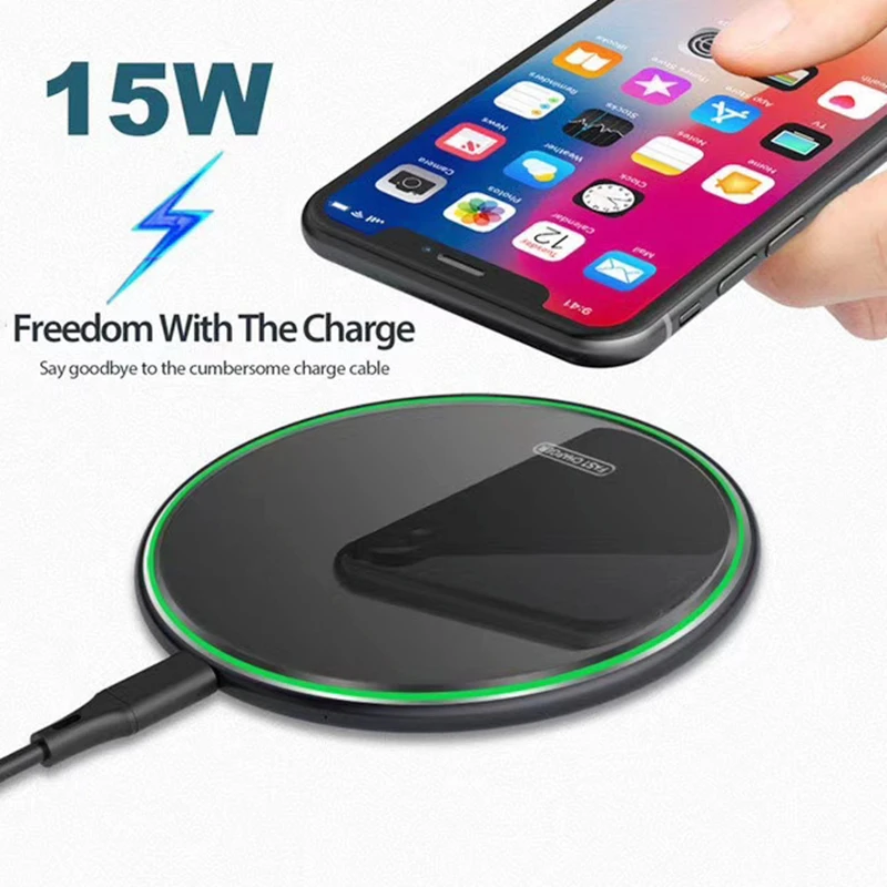 15W Qi Wireless Charger For iPhone 13 13Pro MAX 12 13 mini Induction Fast Magnetic Wireless Charging Dock Pad For Samsung Xiaomi