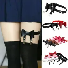Spiked Gothic Punk Heart Ring Fetish Faux Leather Leg Garter with Elastic Belt  Suspenders