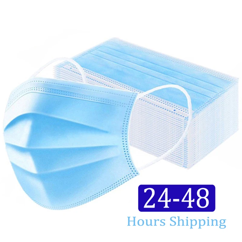 

1-50Pcs Protective Masks Disposable 3 Layers Dustproof Mask Facial Anti-fog Anti-virus Prevent Bacteria Protective Cover Masks