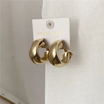 

Fashion Double Fair Cute Love Twist Stud Earrings Gold Color Jewelry For Women Knot Post Earring