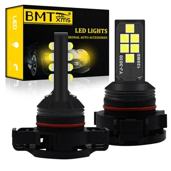 

BMTxms 2 Pcs H16(EU) 5202 PSX24W LED DRL Daytime Running Lights Car Led Fog Lights Lamp Auto Canbus Bulbs 3030SMD Super Bright