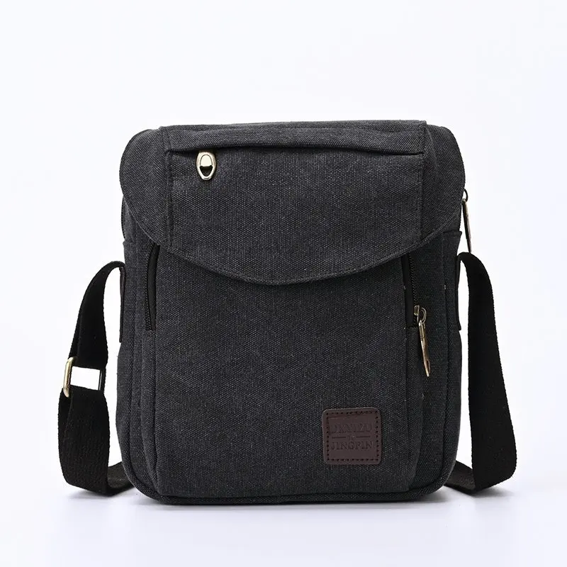 Men Canvas Messenger Bags Casual Multifunction Small Travel Shoulder