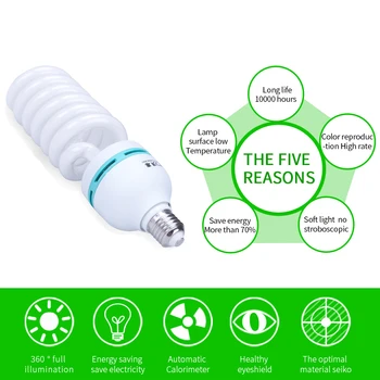 SH 135W LED Lighting Bulbs Photography Video Light Lamp Light Bulb Daylight E27 Socket For Softbox Photo Video Studio 3