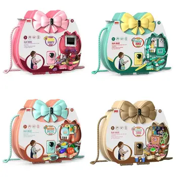 

Children Simulation Kitchen Ice Cream Tableware Makeup Jewelry Tools Role Pretend Girls Play House Toys Set Shoulder Bag Gifts