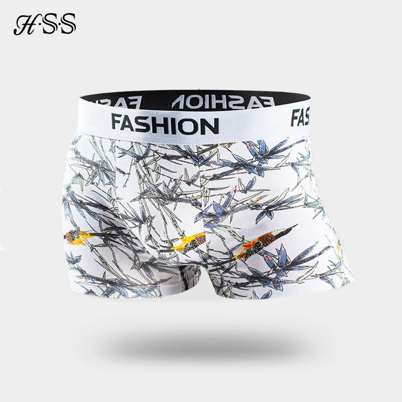 HSS Brand New Style 4 pieces Boxershort Mens Underwear Boxer Fashion Soft Breathable 95%Cotton Plus Size Underwear Men Boxer