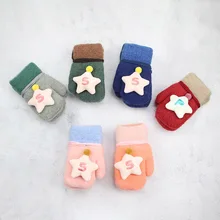 Детские перчатки и варежки для детей от 2 до 6 лет зимний теплый шерстяной вязаный варежки для мальчиков и девочек детские бархатные толстые зимние перчатки для мальчиков и девочек