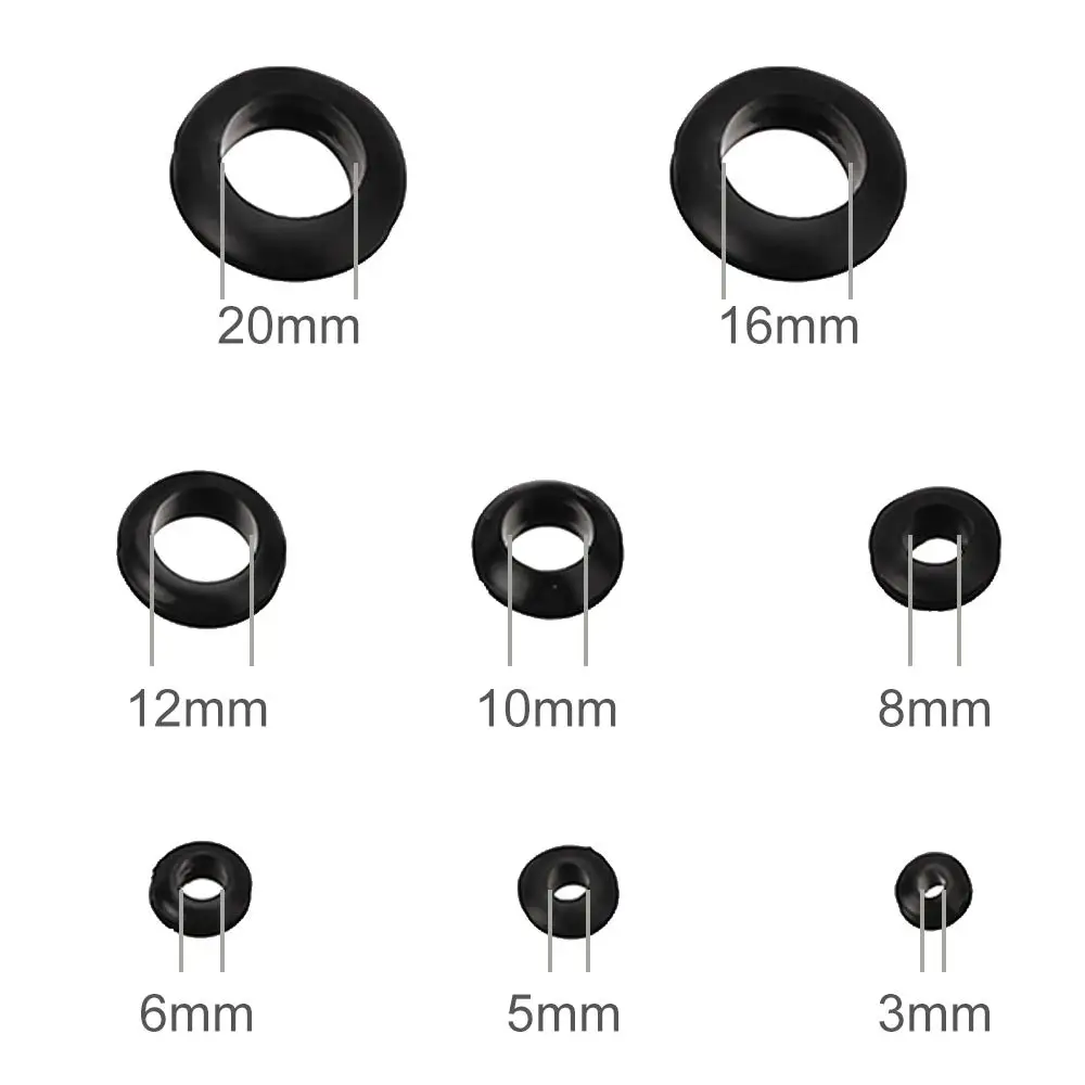 200pcs Rubber Grommet Electrical Wire Gasket Eyelet Ring Gasket Firewall Hole Plug for Automotive Cable Motorcycle Piano Repair