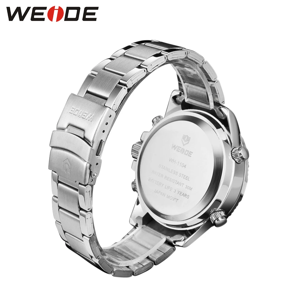 WEIDE Аналоговый Часы известных брендов Для мужчин Нержавеющая сталь Цифровой ЖК