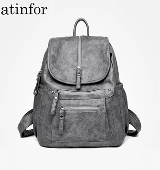 

atinfor Brand Women Backpack High Quality Leather Fashion School Backpacks Female Feminine Casual Large Capacity