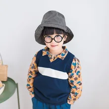 Осенняя одежда INS/ стильный свитер детский жилет в полоску из чистого хлопка в Корейском стиле Детский свитер, жилет T054