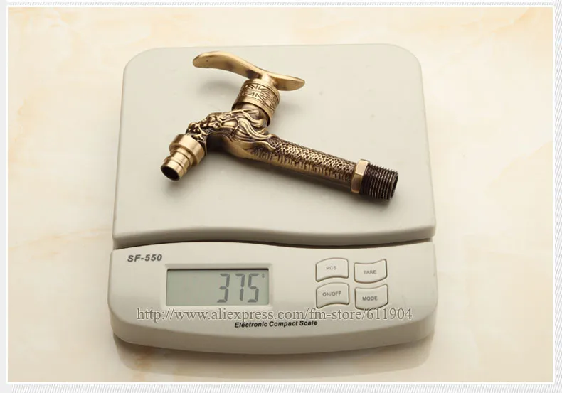 Antique Dragon Lever Handle Wall Mount Outdoor Garden Faucet Laundry Mop Sink Washing Machine Basin Faucets Hose Water Tap